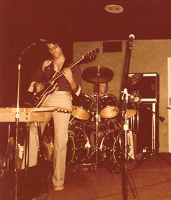 David playing in rock bands in the 1970's.
