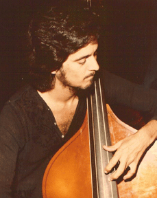 Playing string bass in 1982.