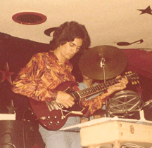 David playing in rock bands in the 1970's.
